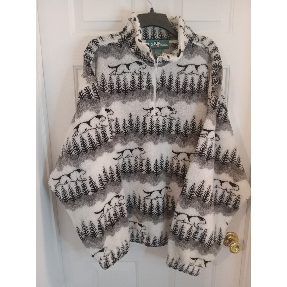 Vintage Big Dogs Wool Blend Jacket All Over Print Graphics Rare Size XLarge